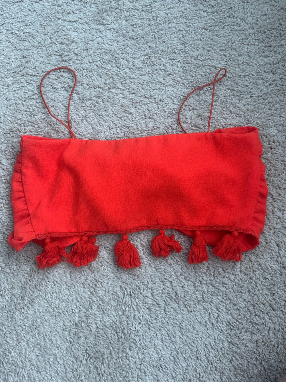 Red Tassel Crop top